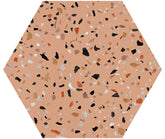 Abstract Salvia 8x9 Matte Hexagon Porcelain Tile for Kitchen Backsplash, Bathroom Wall, Shower, Fireplace, Indoor Floor & Wall, Modern Terrazzo Look